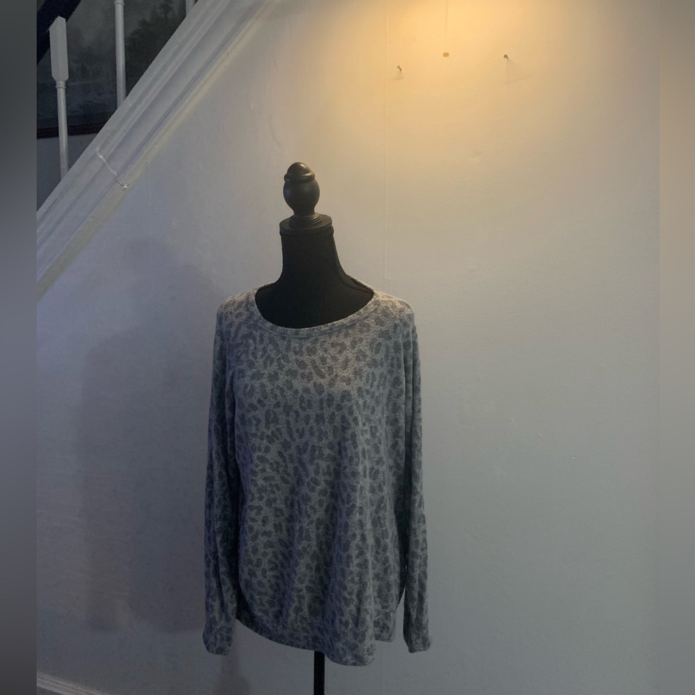 Buffalo David Bitton Gray Patterned Knit Top - image 3